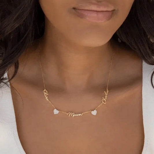 Personalisierte Herz Namen Halskette