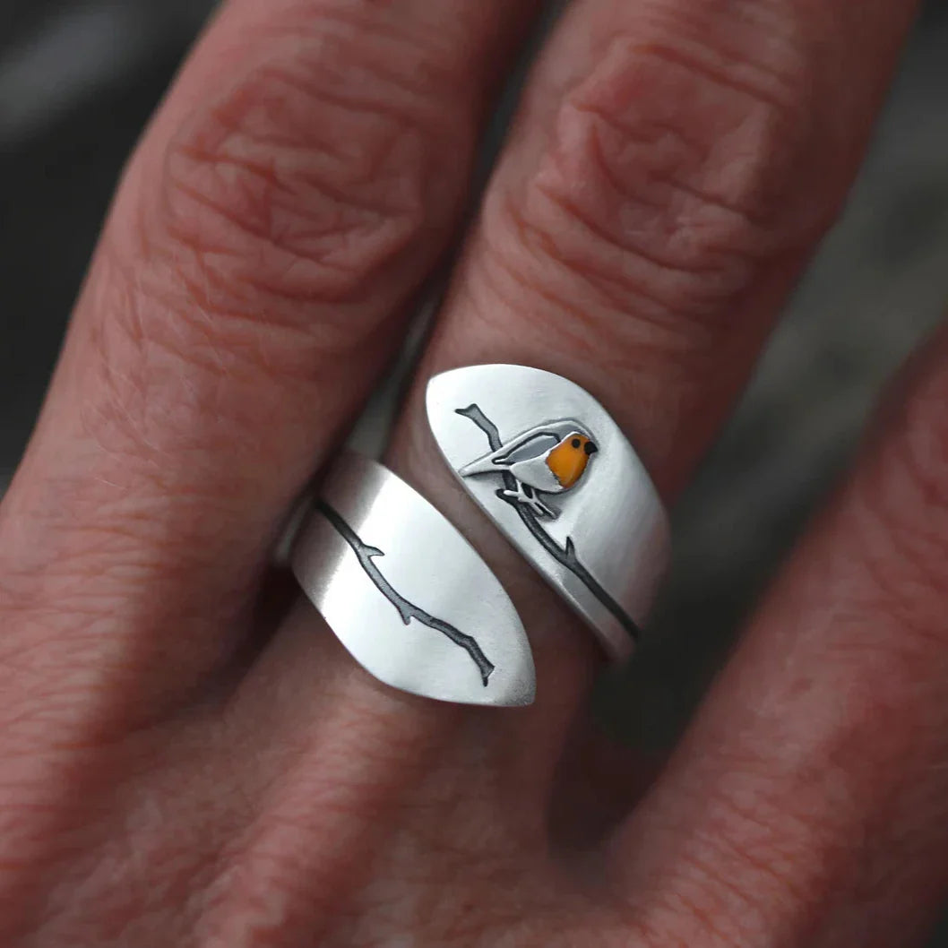 Rotkehlchen Spiralring